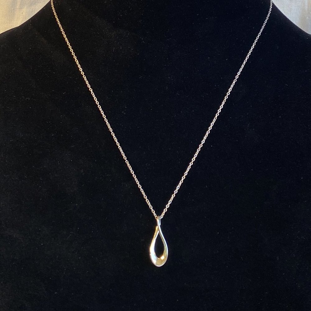 Sterling Hanging Infinity / Tear Pendant Necklace